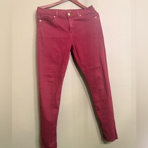 Michael Kors Women's Deep Red Skinny Jeans